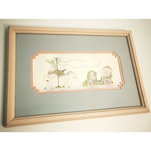 Art Prints Vintage Judy F  Faucher Carousel Horse Carriage Prints  1990 Signed - Picture 10 of 16